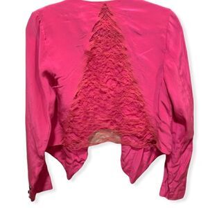 MADISON MARCUS 100% Silk Bright Pink Jacket